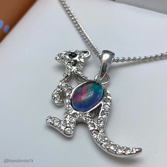 TOSCOW Genuine Australian Kangaroo Opal & Sterling Silver Necklace - NIB - Picture 5 of 15